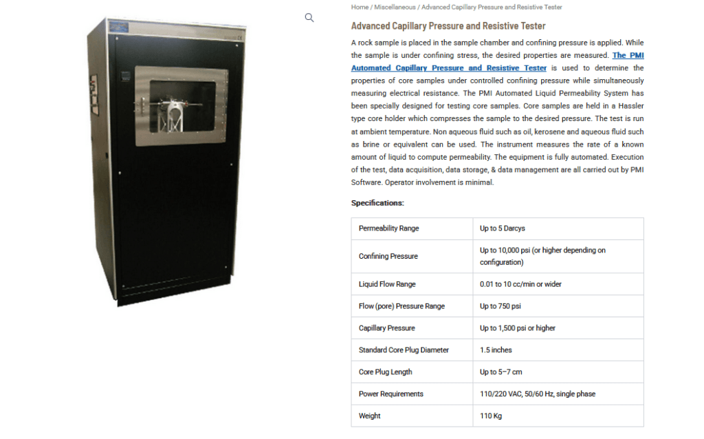 Advanced Capillary Pressure and Resistive Tester: Precision Analysis for Core Sample Characterization Advanced Capillary Pressure and Resistive Tester: Precision Analysis for Core Sample Characterization