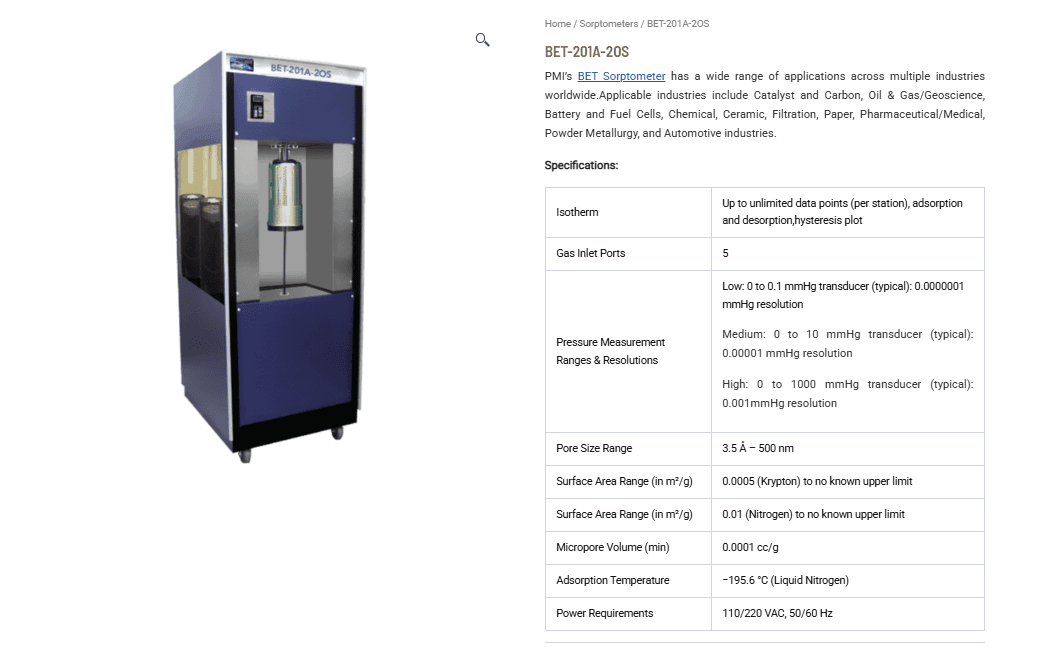 BET-201A-20S Surface Area and Pore Size Analyzer: Advanced Gas Sorption Analysis for Research and Industry BET-201A-20S Surface Area and Pore Size Analyzer: Advanced Gas Sorption Analysis for Research and Industry