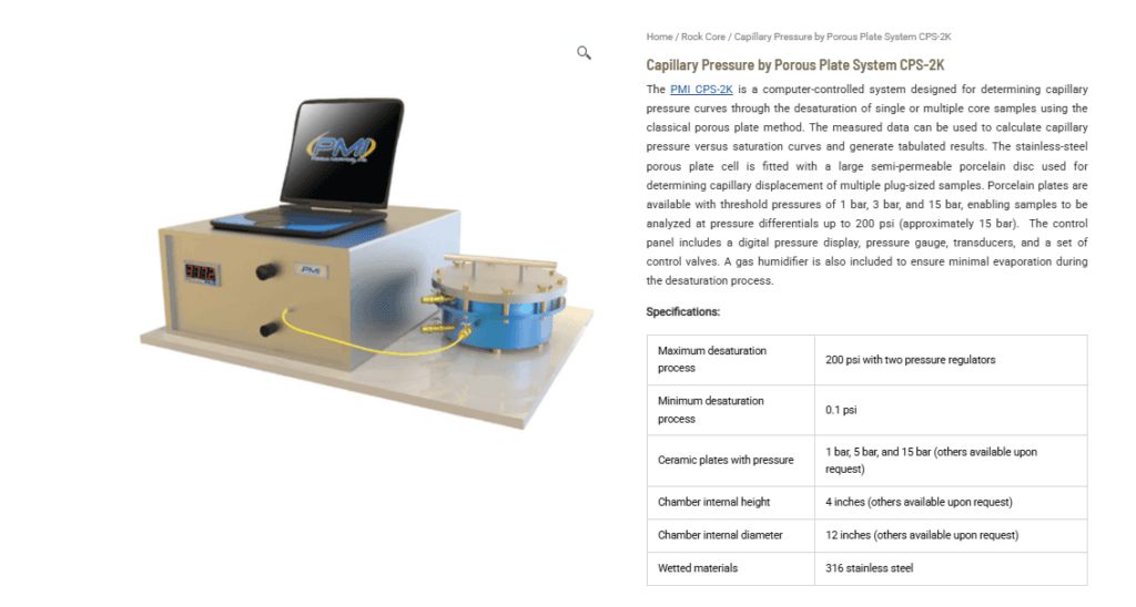 Capillary Pressure by Porous Plate System CPS-2K: Precision Capillary Pressure Analysis for Reservoir Characterization Capillary Pressure by Porous Plate System CPS-2K: Precision Capillary Pressure Analysis for Reservoir Characterization