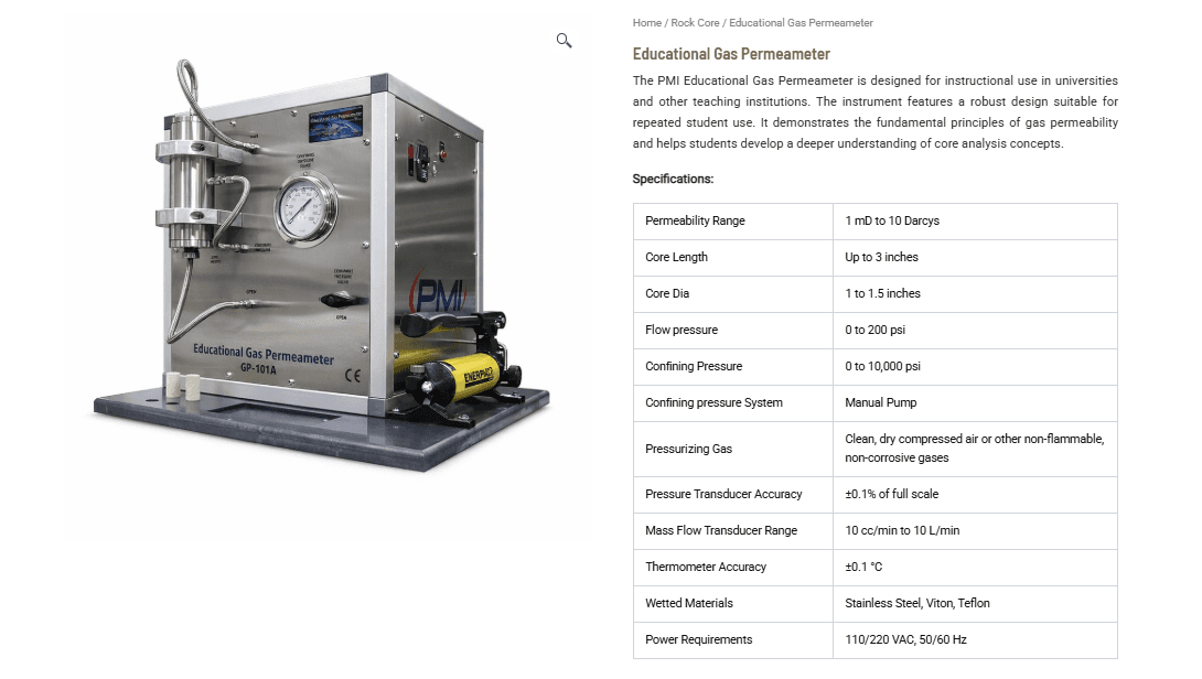 Educational Gas Permeameter: A Practical Tool for Learning Core Analysis and Gas Permeability Testing Educational Gas Permeameter: A Practical Tool for Learning Core Analysis and Gas Permeability Testing