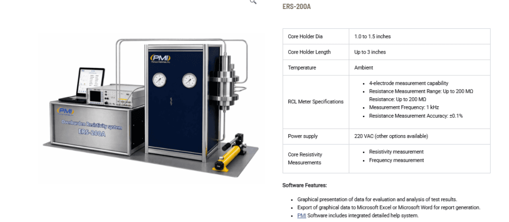 ERS-200A Overburden Resistivity System: Precision Resistivity Analysis for Rock Core Studies ERS-200A Overburden Resistivity System: Precision Resistivity Analysis for Rock Core Studies