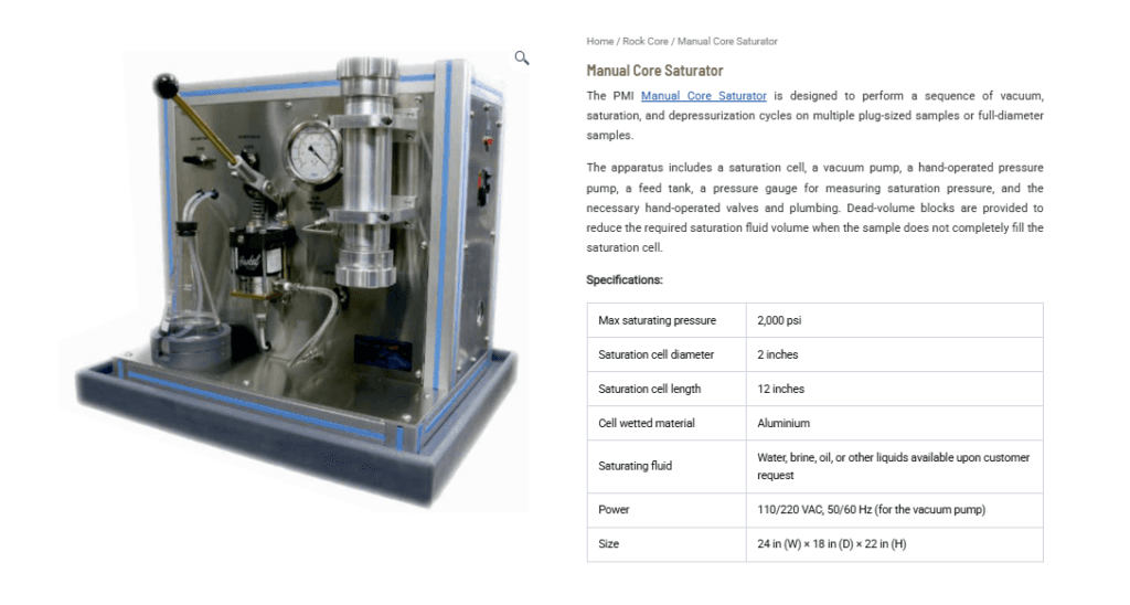 Manual Core Saturator: Efficient Rock Core Saturation for Accurate Reservoir Analysis Manual Core Saturator: Efficient Rock Core Saturation for Accurate Reservoir Analysis