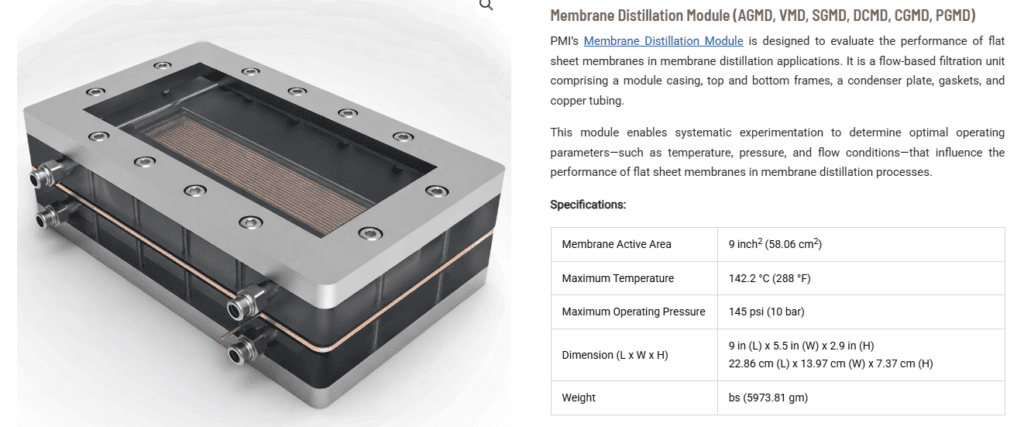 Membrane Distillation Module (AGMD, VMD, SGMD, DCMD, CGMD, PGMD): Advancing Membrane Research and Process Optimization Membrane Distillation Module (AGMD, VMD, SGMD, DCMD, CGMD, PGMD): Advancing Membrane Research and Process Optimization